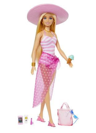 Набір з лялькою барбі "пляжна прогулянка" barbie