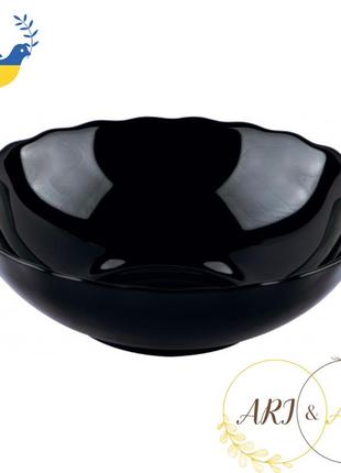 Стеклянная салатница черная 7trav1 фото