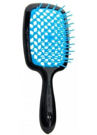 Гребінець для волосся janeke superbrush small the original italian patent чорний з блакитним довжина 17см