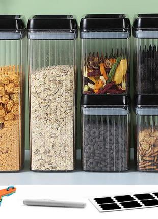 Набір контейнерів cooking house 7trav 6 шт для зберігання харчових продуктів, сипучих, рідин, круп тощо.1 фото