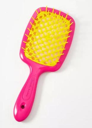 Гребінець для волосся janeke superbrush 1830 the original italian patent рожева з жовтим