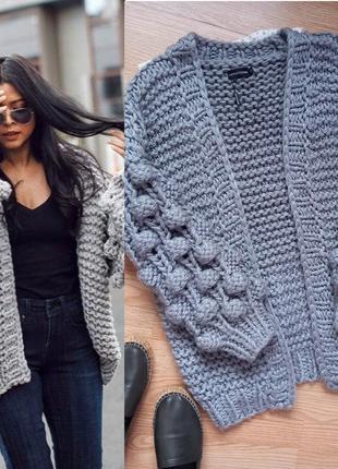 Шикарный кардиган с  объемными рукавами  малинки малинка