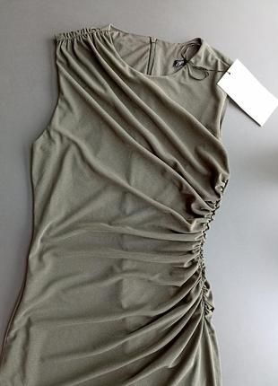 Платье женское мини со сборкой приталенная5 фото