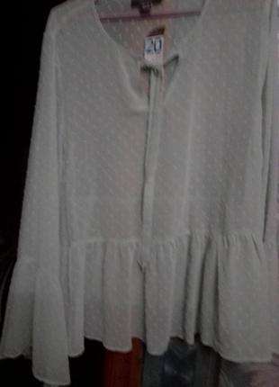 Шифоновая мятного цвета блузка1 фото