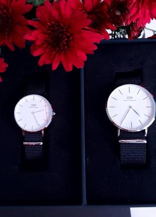 Комплект годинників комплект daniel wellington dw00500900 жіночий чоловічий годинник4 фото