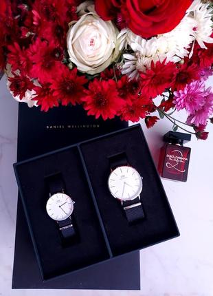 Комплект годинників комплект daniel wellington dw00500900 жіночий чоловічий годинник1 фото