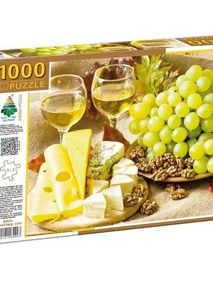 Пазли 1000 " вино, виноград, сир" эн.4993