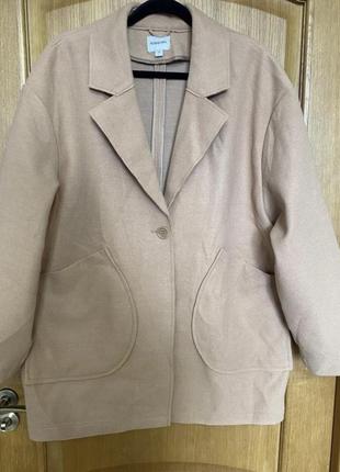 Тонкое модное оверсайз пальто блейзер 52-56 р9 фото