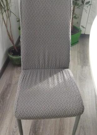 Чохол на стілець універсальний з еластичного поліестеру сірий6 фото