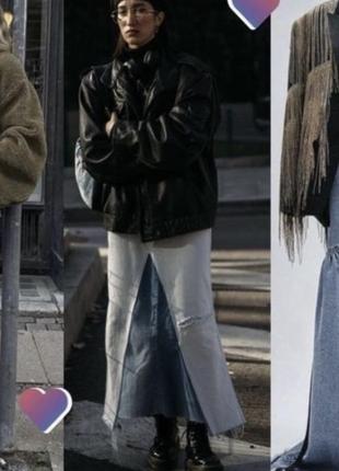 Модная миди / макси джинсовая юбка с эластаном 50-52 р10 фото
