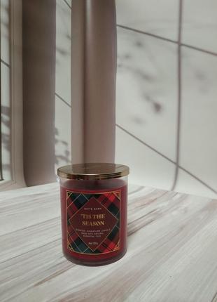 Арома свічка з одним гнотом з соєвого воску tis the season від bath and body works оригінал