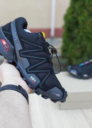 Salomon speedcross 3 мужские кроссовки соломон чёрные (серая надпись) 41-456 фото