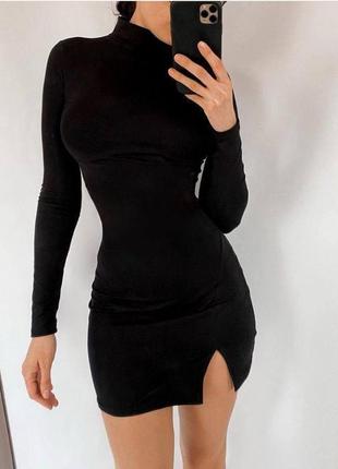 Женское платье дайвинг черное платье обтягивающие платья женские молодёжные красивые стильные платья4 фото