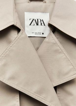 Тренч zara кемел бежевий двобортний двубортный тренкот плащ пальто зара2 фото