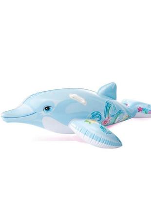 Дитячий надувний пліт "дельфін" 58535, 175 x 66 см, з ручками
