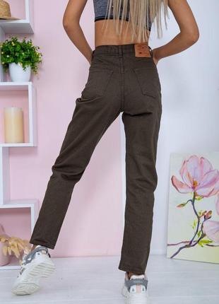 Женские джинсы мом прямого кроя, цвет хаки, 164r33634 фото