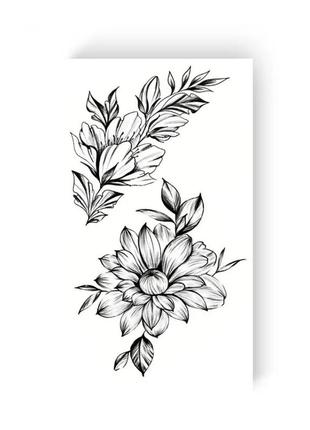 Набір тимчасових татуювань "квіти з гілочкою" l-25