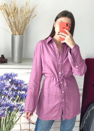 Шикарна лляна подовжена сорочка 💜