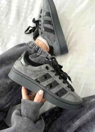 Оригінал кросівки кеди adidas original campus 00s carbon black hq90722 фото