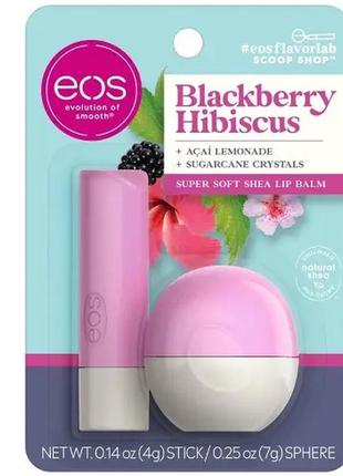 Набір бальзамів для губ eos blackberry hibiscus1 фото