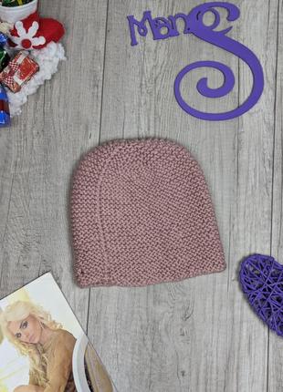 Женская вязаная зимняя шапка розовая размер универсальный5 фото