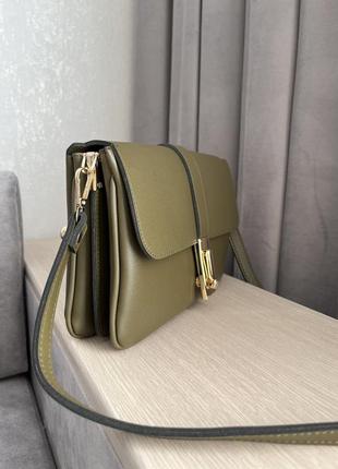 Жіноча сумка крос-боді через плече колір хакі3 фото