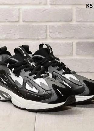 Мужские кроссовки reebok dmx  (чорно/сірі)2 фото