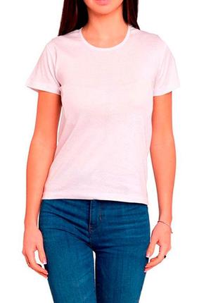 Жіноча біла однотонна футболка бавовняна з коротким рукавом наталюкс 21-2302