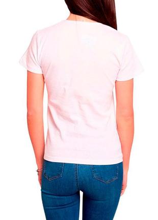 Женская белая однотонная хлопковая футболка с коротким рукавом наталюкс 21-23022 фото