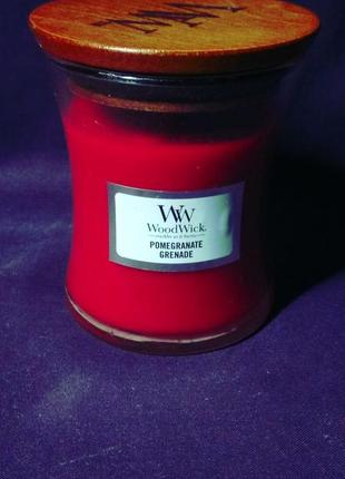 Ароматична свічка woodwick mini pomegranate, 85г5 фото