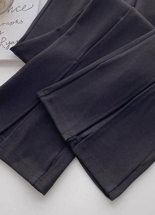 Стильні розкльошені брюки в чорному кольорі, спереду з розрізами, на високій талії❤️,штаны клеш2 фото