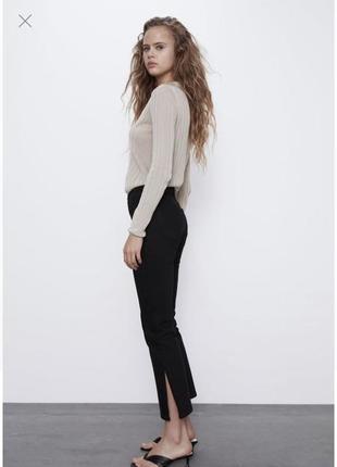Жіночі вузькі джинси з розрізами zara / жіночі чорні джинси zara