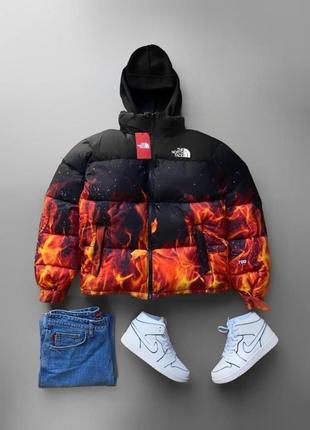 Куртка зимняя в стиле the north face огонь3 фото