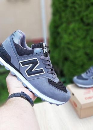 New balance 574 grey/black женские кроссовки нью беленс серые с чёрным 36-413 фото