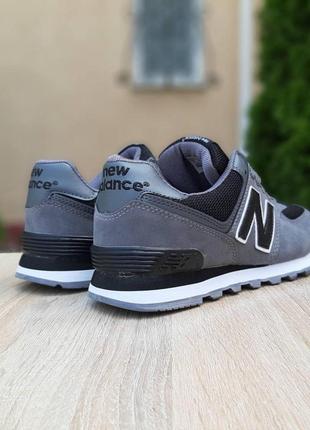 New balance 574 grey/black женские кроссовки нью беленс серые с чёрным 36-416 фото