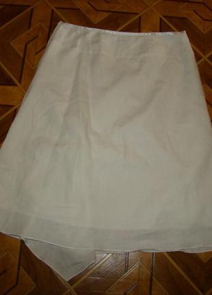 Льняная юбка с вышивкой и пайетками next р.12/405 фото