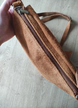 Женская  замшевая сумка кросс боди  genuine leather, made in italy.7 фото
