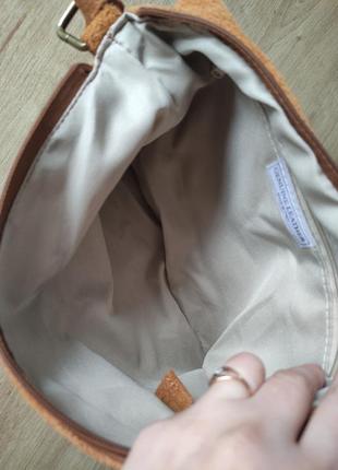 Женская  замшевая сумка кросс боди  genuine leather, made in italy.9 фото