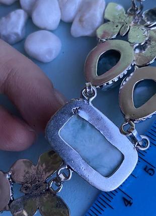 Ларимар натуральний кольє "метелики» з каменем ларимар намисто з ларимаром в сріблі. індія