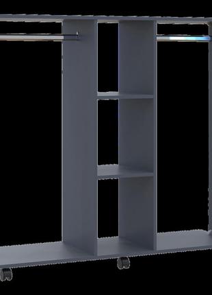 Вешалка стойка гардеробная д3 графит 130 см х 40.6 см х 121 см для одежды на колесах мобильная в комнату дом4 фото