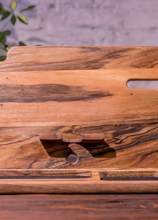 Підставка-органайзер з дерева для гаджетів «щоденник»6 фото