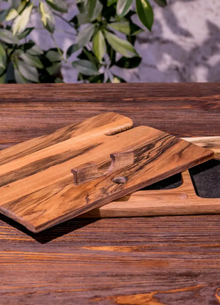 Підставка-органайзер з дерева для гаджетів «щоденник»7 фото