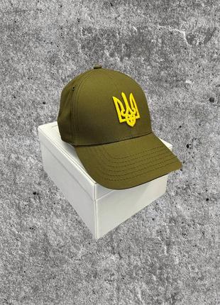 Кепка хакі з вишитим тризубом