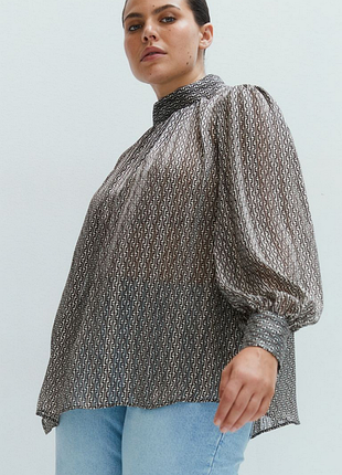 Монохромная атласная блуза h&m longs  l( 46-48)