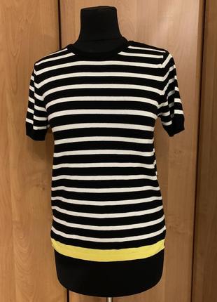 Светр, кофтинка в смужку з коротким рукавом розмір s
