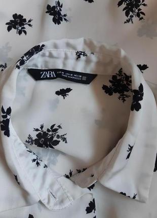 Уценка! рубашка, блуза атласная в цветочный принт в бельевом стиле zara5 фото