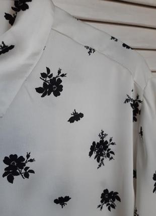 Уценка! рубашка, блуза атласная в цветочный принт в бельевом стиле zara6 фото