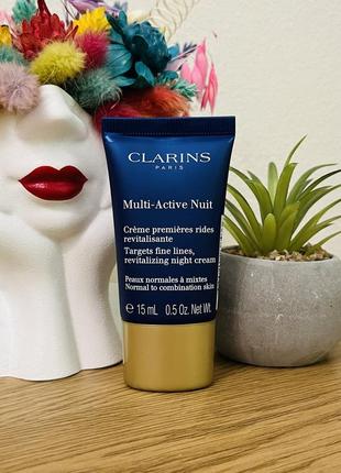 Оригінал нічний крем clarins multi-active nuit targets fine lines, revitalizing night cream normal to combination skin