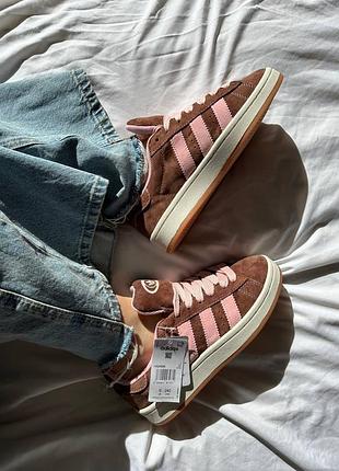 Замшевые кроссовки adidas campus 00s brown/pink