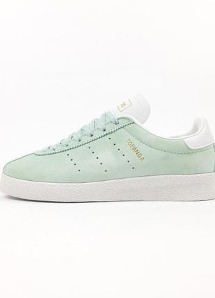 Жіночі кросівки | adidas topanga | бірюзові з білим | замша, :361 фото